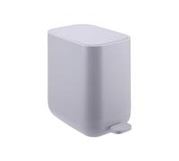 Relaxdays 7L Slim Pedal Bin with Soft-Close Lid, Removable Inner, Matte Plastic, Dark Grey, 30x18x28 cm