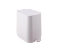 Relaxdays 7L Soft-Close Pedal Bin with Removable Inner, Slim Matte Plastic Design, 30x18x28 cm, White