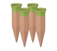 Relaxdays 8 x clay watering spikes, watering cones for 1.5 litre PET bottles, for balcony planters & potted plants, terracotta