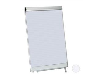 Relaxdays 8 x flipchart paper, lined moderation paper, pad of 400 sheets, 60 g/m², 6-hole punched, 57.5 x 81 cm, white