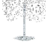 Relaxdays 80 cm Party Popper, 6-8m Shooting Distance, Confetti Shooter, Confetti Cannon, Wedding Gift, Silver