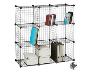 Relaxdays 9-Compartment Modular Grid Shelf