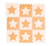 Relaxdays 9-Piece Jigsaw playmat, EVA, Non-Toxic, Interlocking Foam mats, Soft Play, Indoor Playtime, in Orange, Beige, 30x30 cm