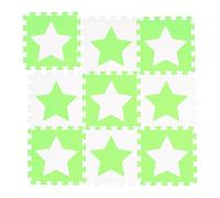 Relaxdays 9-Piece Jigsaw playmat, EVA, Non-Toxic, Interlocking Foam mats, Soft Play, Indoor Playtime, in White Green, 30x30 cm