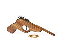 Relaxdays 9x Rubber Band Wooden Pistol