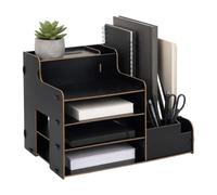 Relaxdays A4 Document Holder, Standing File, Office/Home, Black