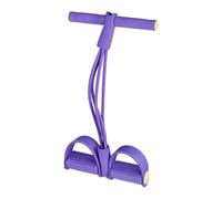 Relaxdays Abdominal Trainer Band, Elastic Sit Up Trainer, Multifunctional, Pedal Resistance Band Home, Purple