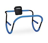 Relaxdays Abdominal Trainer, for Core Muscles, HxWxD: 68.5x69x65 cm, Effective Home Abs Workout, Sit-Ups, Blue/Black, Steel, Plastic
