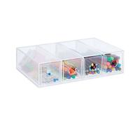 Relaxdays Acrylic Drawer Organiser 4 Drawers