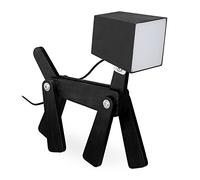 Relaxdays Adjustable Dog Bedside Lamp, Wood, LED Lamps, Children's Room, for Girls and Boys, Black