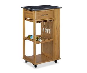 Relaxdays ALFRED L Kitchen Cart Marble Countertop