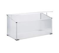 Relaxdays Aluminium Cold Frame, Plug-In System, Translucent, Transparent, UV-Protection, Small Greenhouse, HxWxD: 100 x 50 x 50