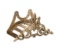Relaxdays Water Hose Holder, Cast Iron, Antique-Looking Design, Wall-Mounted, Garden Shed, HWD: 16 x 29 x 14 cm, Bronze, Cotton, 2.5 x 1.2 x 1.2 cm