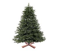 Relaxdays artificial Christmas tree, 180 cm, injection moulded & PVC needles, wooden stand, bag, lifelike tree, green