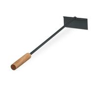 Relaxdays Ash Rake Scraper, Wooden Handle, Metal, 53 cm Long, for Barbecue, Fireplace & Stove, Coal Shovel, Black/Brown, Wood, Iron