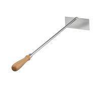 Relaxdays ash scraper, stainless steel, wooden handle, 58.5 cm long, ash shovel for fireplace & oven, silver/natural