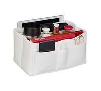 Relaxdays, Felt, Many Compartments, Handbag Organiser, Storage Bag, Portable, Removable, Size M, White