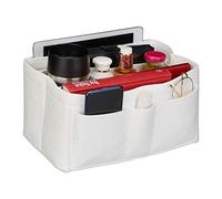 Relaxdays Bag Organiser, Felt, Many Compartments, Handbag Organiser, Storage Bag, Portable, Removable, Size L, White