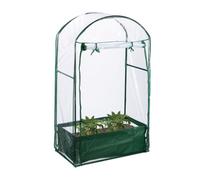 Relaxdays Balcony Greenhouse, Planting Bag, HxWxD: 153 x 89 x 49 cm, Cultivation, PVC film, Steel, Transparent/Green, Iron, 23 x 25 x 16 cm