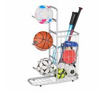 Relaxdays Ball Rack with 4 Shelves and Basket