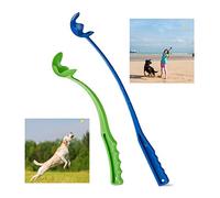 Relaxdays Ball Thrower, for Dogs, Set of 2 Launching Devices, Toy Chucker, Pet Toys for Outdoor & Park, Blue/Green