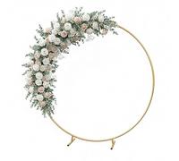 Relaxdays Balloon Arch Frame, Wedding & Birthday Decor, Metal, Flowers, Ø195cm, Gold
