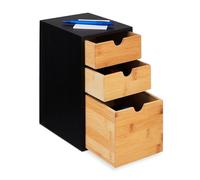 Bamboo desk drawer Tidy Office Cabinet 3 Drawers Natural Finish Bamboo Organiser