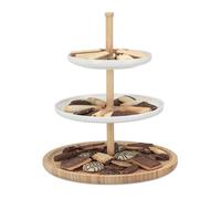 Relaxdays Bamboo and Ceramic Etagere