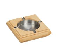 Relaxdays Bamboo Ashtray Square