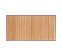 Relaxdays Natural Bamboo Bath Mat, Moisture-Resistant, Textile Border, Bathtub Rug, 61 x 122 cm
