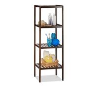 Relaxdays Bamboo Bath Rack with 4 Shelves