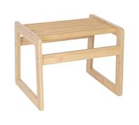 Relaxdays Bamboo Bath Stool, Compact Slatted Design, Sauna Stool, HxWxD 30 x 38 x 33 cm, Hall & Bathroom Bench, Natural