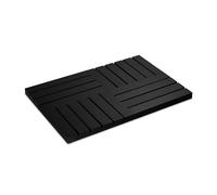 Relaxdays Bamboo Bathmat, 61 x 40 cm, Non-Slip Rug for Bath, Shower, Sauna, Indoor & Outdoor, Black, 3.5 x 61 x 40 cm