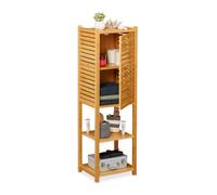 Relaxdays Bamboo Bathroom Cabinet with Door