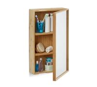 Relaxdays Bamboo Bathroom Mirror Cabinet