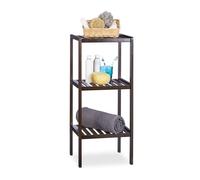 Relaxdays Bamboo Bathroom 3, 80 x 34.5 x 33 cm, Colorful Shelving Unit for Children, Kitchen Rack, Brown, 33 x 34.5 x 80 cm