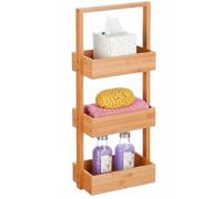 Relaxdays Bamboo bathroom shelf, 3 tiers