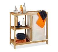 Bathroom shelving with hamper Freestanding Towel Rack 3 Tiers Removable Bag