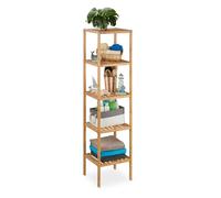 Relaxdays Bamboo Bathroom Unit with 5 Shelves