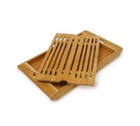Relaxdays Bamboo Bread Board with Crumb Catcher