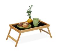Relaxdays Bamboo Breakfast Tray Black/Natural