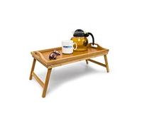 Relaxdays Bamboo Breakfast Tray Wooden Bed Serving Table
