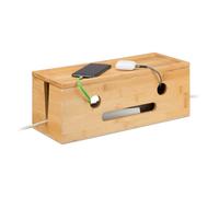 Relaxdays Bamboo Cable Management Box