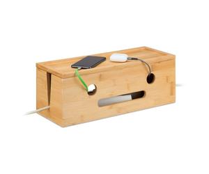 Relaxdays Bamboo Cable Management Box