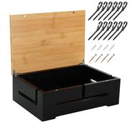 Relaxdays Bamboo cable storage box with lid