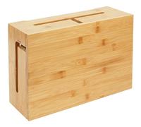 Relaxdays Bamboo cable storage box with lid