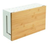 Relaxdays Bamboo cable storage box with lid