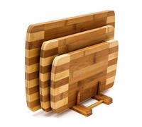 Relaxdays Bamboo Chopping Board Set of 3 Striped