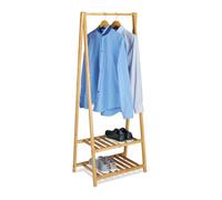 Relaxdays Bamboo Clothes Stand with 2 Shelves