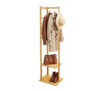 Relaxdays Bamboo coat stand, 2 shelves